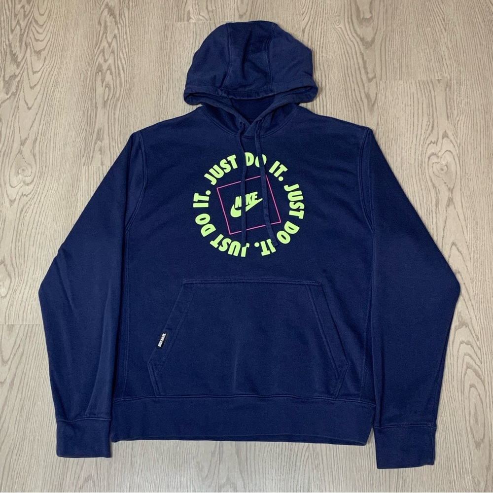 Nike Sportswear JDI Navy Blue Fleece Pullover Hoodie‎ Medium Just Do It